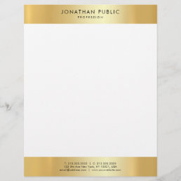 Modern Minimalist Gold White Elegant Template Letterhead