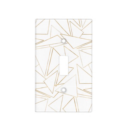 Modern Minimalist Gold White Strokes Triangles Light Switch Cover