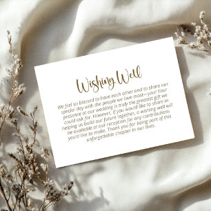 Modern Minimalist Gold White Wishing Well Enclosure Card
