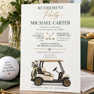 Modern Minimalist Golf Retirement Party Invitation