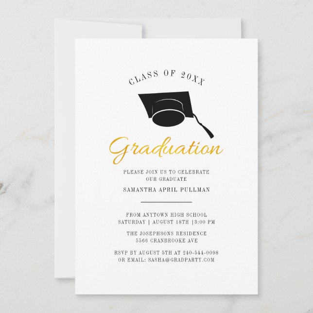 Modern Minimalist Grad 2024 Graduation Party Invitation (Front)