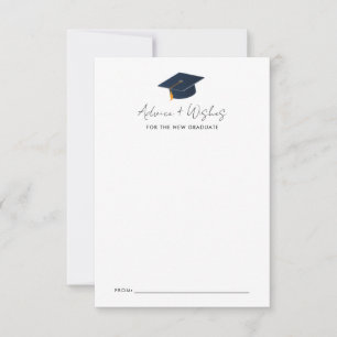 Modern Minimalist Grad Advice & Wishes Note Card