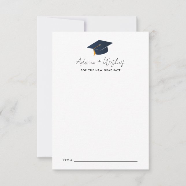 Modern Minimalist Grad Advice & Wishes Note Card (Front)