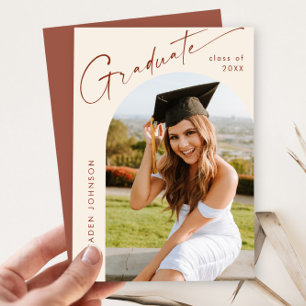 Modern Minimalist Grad PHOTO Graduation Party Invitation