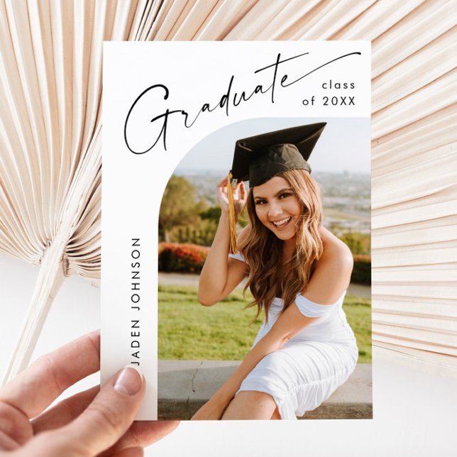 Modern Minimalist Grad PHOTO Graduation Party Invitation (Creator Uploaded)
