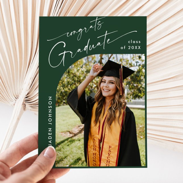 Modern Minimalist Grad PHOTO Graduation Party Invitation (Creator Uploaded)