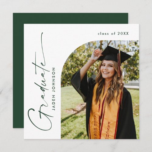 Modern Minimalist Grad PHOTO Graduation Party Invitation