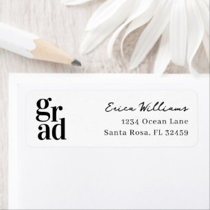 Modern Minimalist Grad Script Label