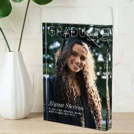Modern Minimalist Graduate High School Senior Photo Block