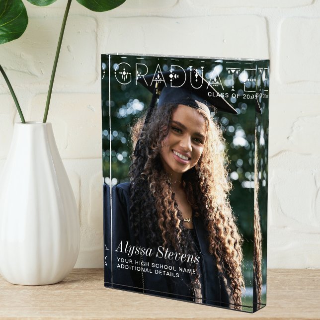 Modern Minimalist Graduate High School Senior Photo Block (Creator Uploaded)