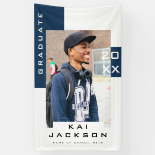 Modern Minimalist Graduate Photo Graduation Party Banner