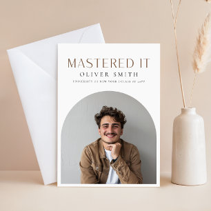 Modern Minimalist Graduate Photo Master Graduation Announcement