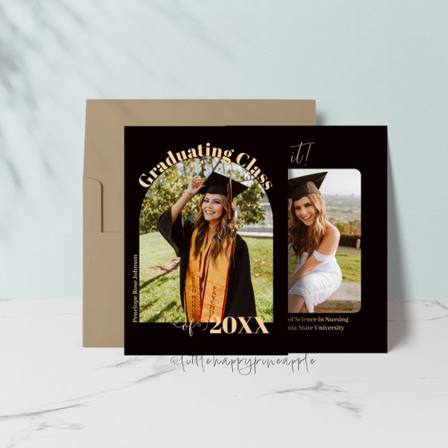 Modern Minimalist Graduation Announcement Card (Creator Uploaded)