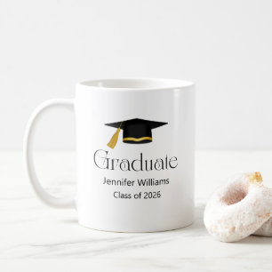 modern minimalist graduation cap class of 2026 coffee mug