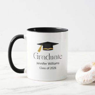 modern minimalist graduation cap class of 2026 mug