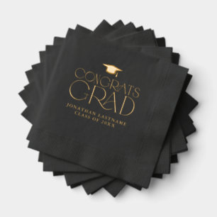 Modern Minimalist Graduation Foil Napkins