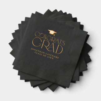 Modern Minimalist Graduation  Foil Napkins