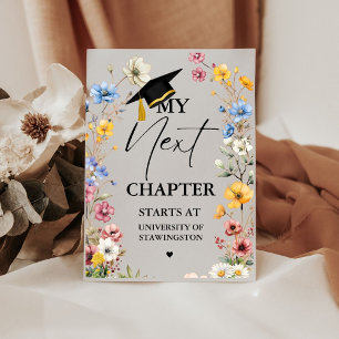 Modern Minimalist Graduation My next Chapter start Pedestal Sign