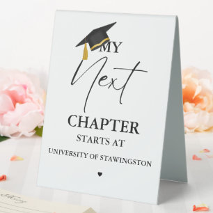 Modern Minimalist Graduation My next Chapter start Table Tent