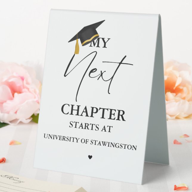 Modern Minimalist Graduation My next Chapter start Table Tent (In SItu (Wedding))