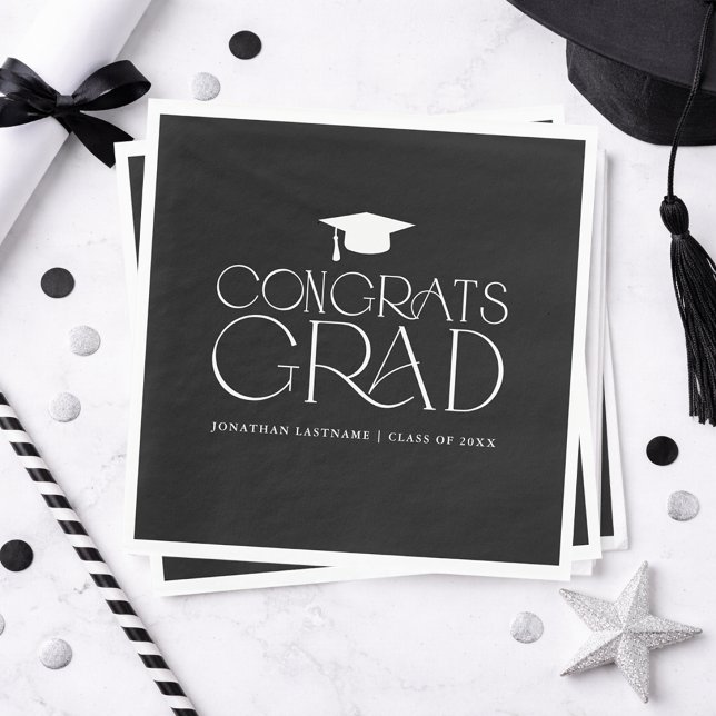 Modern Minimalist Graduation  Napkins (Modern Minimalist Graduation Napkins)