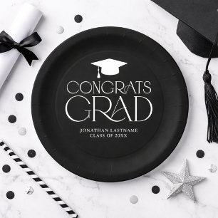 Modern Minimalist Graduation Paper Plates
