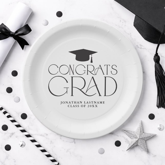 Modern Minimalist Graduation Paper Plates (Modern Minimalist Graduation Paper Plates)