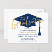 Modern Minimalist Graduation Party Announcement Postcard (Front/Back)