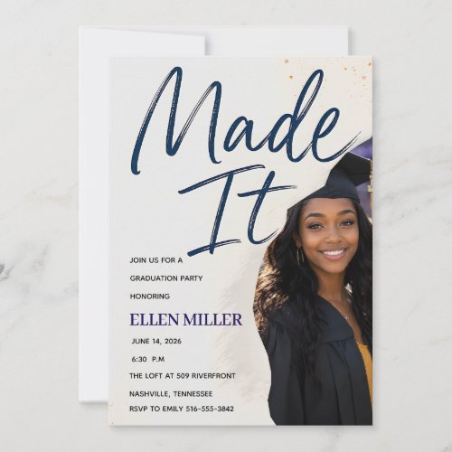 Modern Minimalist Graduation Party Invitation