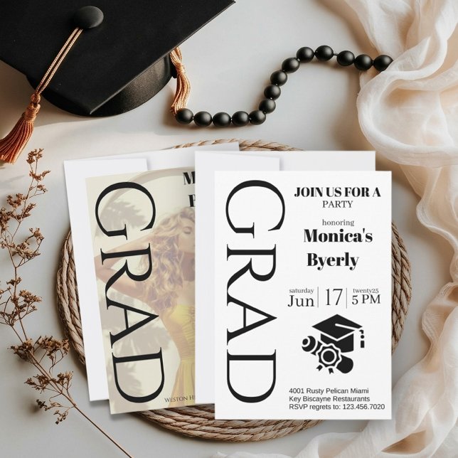 Modern Minimalist Graduation Party Invitation  (Creator Uploaded)