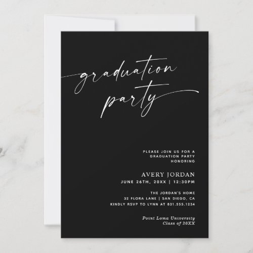 Modern Minimalist Graduation Party Invite