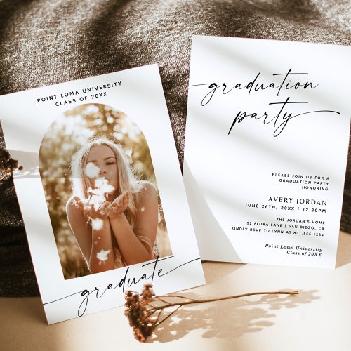 Modern Minimalist Graduation Party Invite