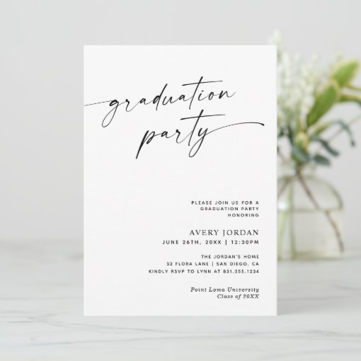 Modern Minimalist Graduation Party Invite | Zazzle