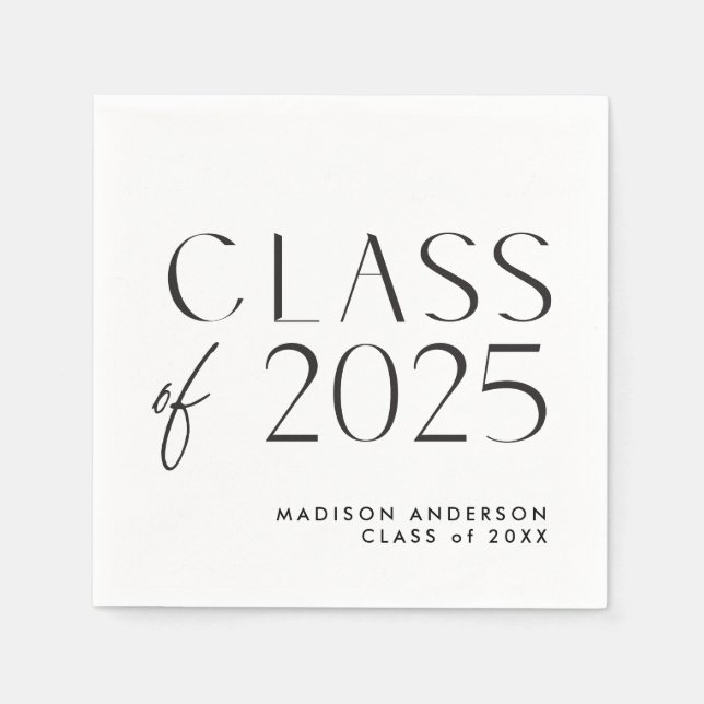Modern Minimalist Graduation Party Napkins (Front)