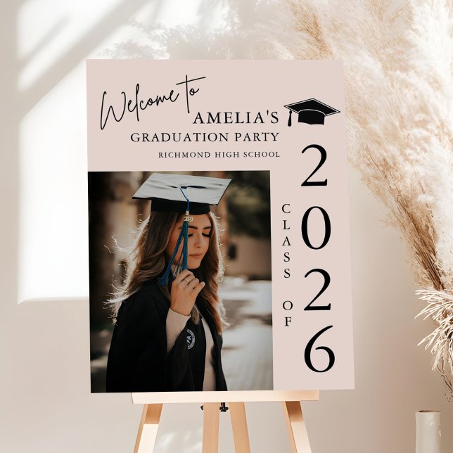 Modern Minimalist Graduation Party Welcome Foam Board (Creator Uploaded)