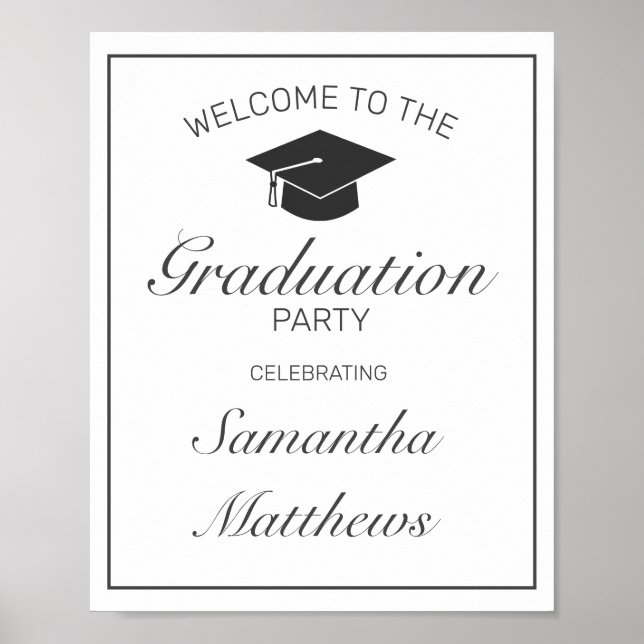 Modern Minimalist Graduation Party Welcome Sign (Front)