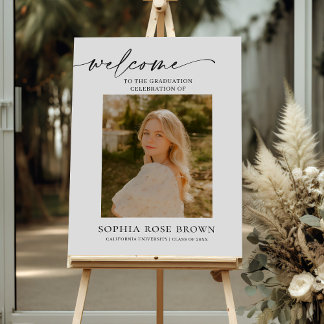 Modern minimalist Graduation Party Welcome Sign