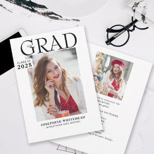 Modern Minimalist Graduation Photo Announcement