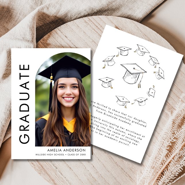 Modern Minimalist Graduation Photo Announcement (Creator Uploaded)