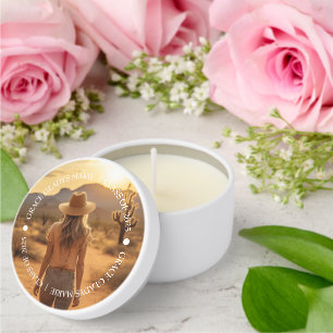 Modern Minimalist Graduation Photo Class of 2025 Mini Candle Favors