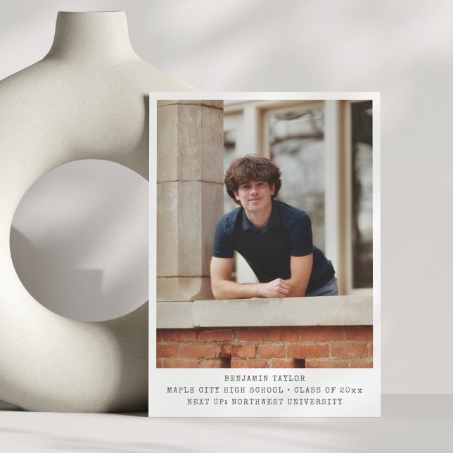 Modern Minimalist Graduation Photo Class of 2026 Announcement (Creator Uploaded)