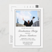 Modern Minimalist Graduation Photo Invitation Postcard (Front/Back)