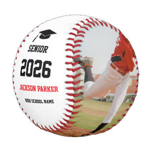 Modern Minimalist Graduation Senior Photo Baseball