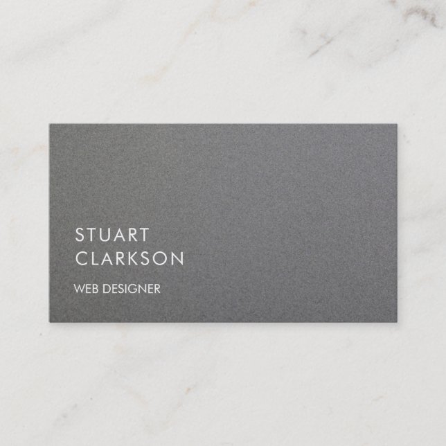 Modern minimalist gray brushed metal professional business card (Front)