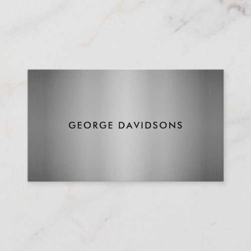Modern minimalist gray brushed metal professional business card