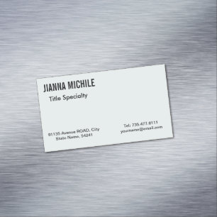 Modern Minimalist Gray Business Card Magnet