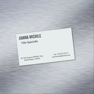 Modern Minimalist Gray Business Card Magnet