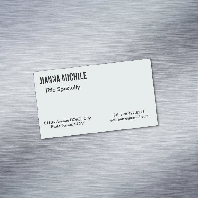 Modern Minimalist Gray Business Card Magnet (In Situ)