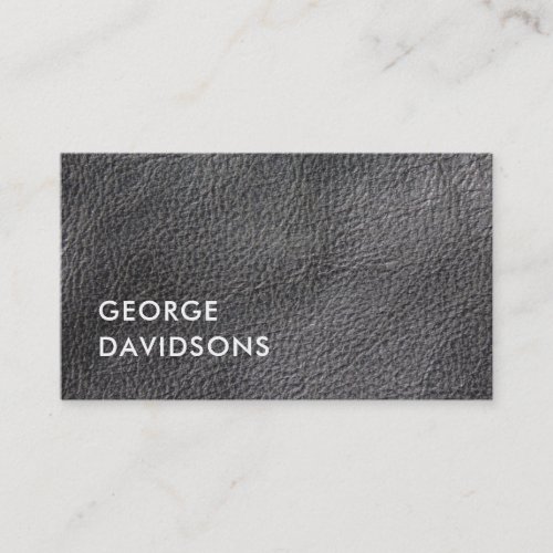 Modern minimalist gray faux leather professional business card