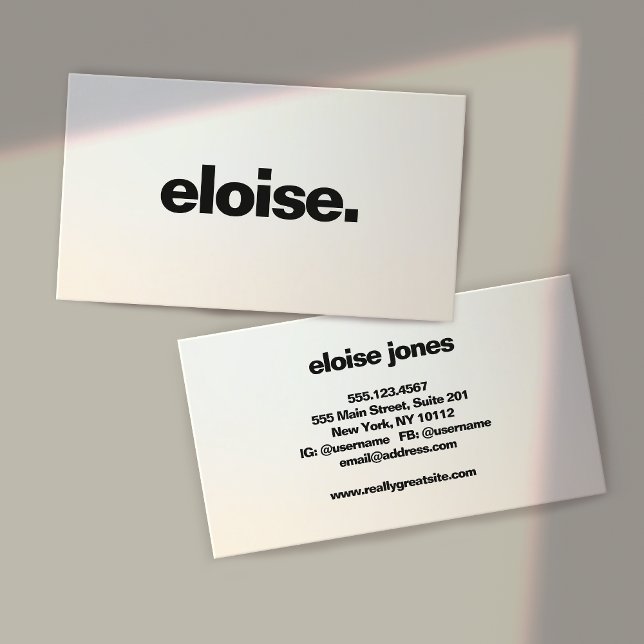 Modern Minimalist Gray Silver Gradient Business Card (Creator Uploaded)